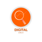 Blue and White Modern Digital Marketing Logo